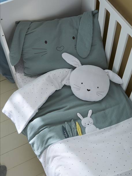 Housse de couette bébé MENTHE A L'EAU vert 1 - vertbaudet enfant 