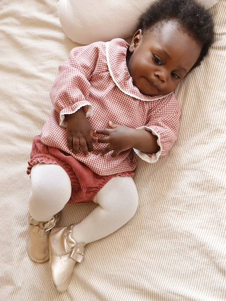 Blouse naissance en flanelle vichy avec col volanté écru 7 - vertbaudet enfant 