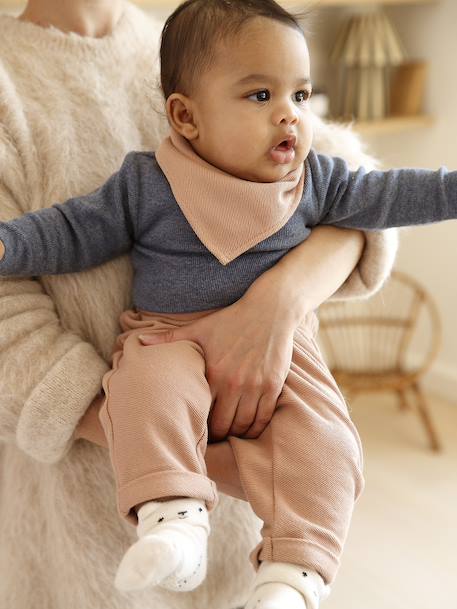 Ensemble 3 pièces naissance body + pantalon + foulard camel 2 - vertbaudet enfant 