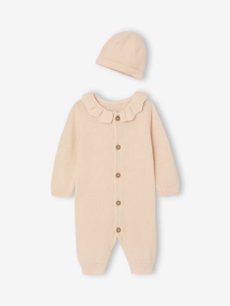 Ensemble naissance combinaison et bonnet rose 3 - vertbaudet enfant 