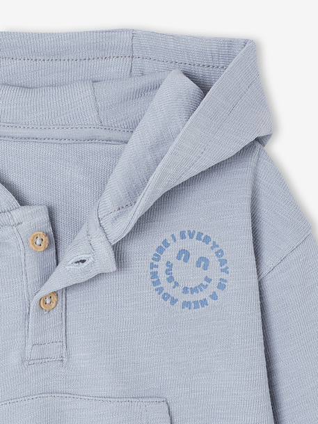 T-shirt à capuche bébé bleu glacier+sable+tomette 4 - vertbaudet enfant 