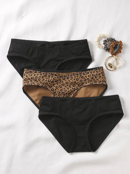 Lot 3 culottes de grossesse noir + léopard 1 - vertbaudet enfant 