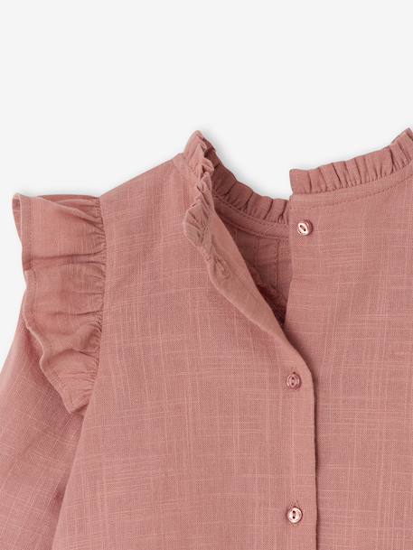 Blouse volantée bébé en tissu flammé beige clair+bleu ciel+vieux rose 13 - vertbaudet enfant 