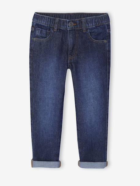 Jean garçon droit large denim brut+stone 2 - vertbaudet enfant 