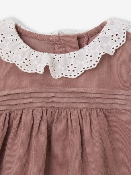 Ensemble naissance robe en velours + collants blush 3 - vertbaudet enfant 