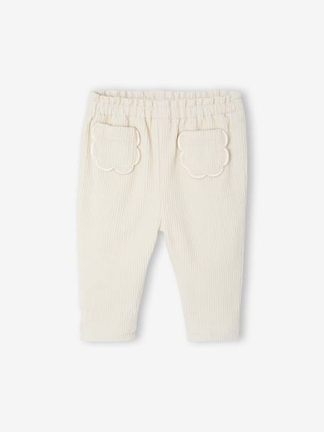 Pantalon naissance en velours côtelé écru 1 - vertbaudet enfant 