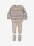 Ensemble 3 pièces naissance en tricot pull + pantalon + chaussettes beige chiné 3 - vertbaudet enfant 