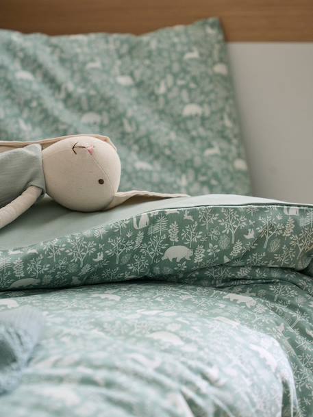 Taie d'oreiller bébé DANS LES BOIS vert sauge 3 - vertbaudet enfant 