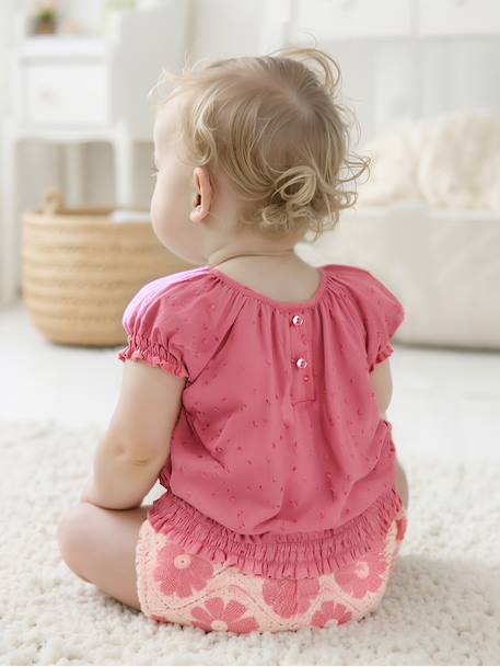 Blouse à plumetis bébé fraise 5 - vertbaudet enfant 