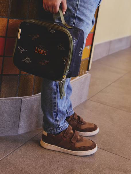 Baskets garçon cuir à scratchs marron 1 - vertbaudet enfant 