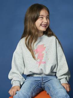 -Sweat fillle détail glitter forme raccourcie