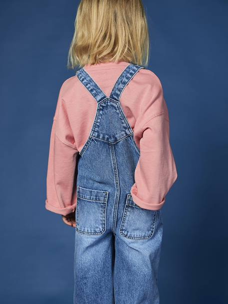 Salopette fille large en denim denim black+denim gris+stone 16 - vertbaudet enfant 
