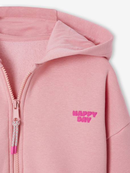 Sweat court zippé fille marine+rose 6 - vertbaudet enfant 