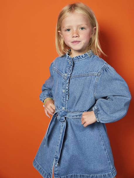 Robe fille en jean bleu moyen 5 - vertbaudet enfant 
