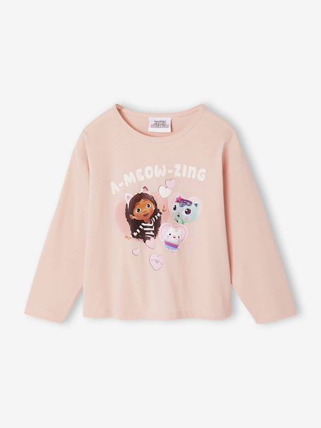 Tee-shirt Gabby et la Maison magique à manches longues rose poudré 1 - vertbaudet enfant 