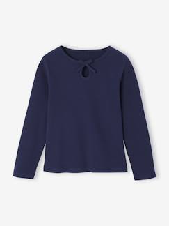 T-shirt en côtes fille manches longues  - vertbaudet enfant