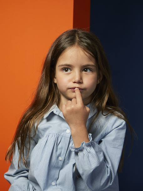 Chemise fille imprimée bleu ciel 2 - vertbaudet enfant 
