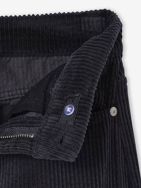 Pantalon large en velours côtelé fille anthracite+écru 4 - vertbaudet enfant 