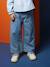 Jean fille large charpentier bleu clair+bleu moyen+denim gris 4 - vertbaudet enfant 