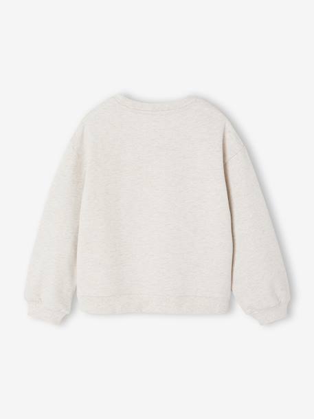 Sweat fille Tic & Tac beige chiné 2 - vertbaudet enfant 
