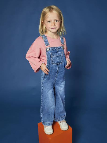 Salopette fille large en denim denim black+denim gris+stone 11 - vertbaudet enfant 