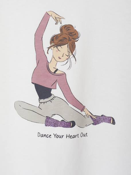 T-shirt motif danseuse sport fille manches longues écru 3 - vertbaudet enfant 