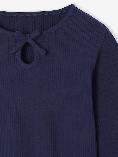T-shirt en côtes fille manches longues marine+violine 3 - vertbaudet enfant 