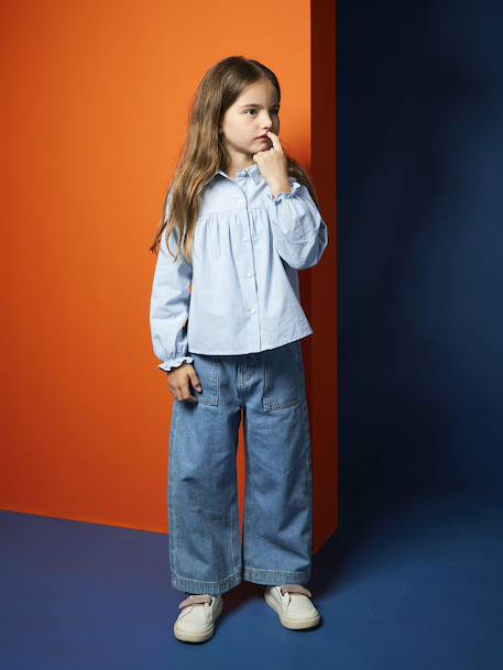 Chemise fille imprimée bleu ciel 7 - vertbaudet enfant 