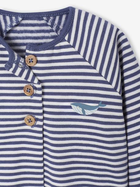 Ensemble naissance molletonné gilet + pantalon bleu+écru 5 - vertbaudet enfant 
