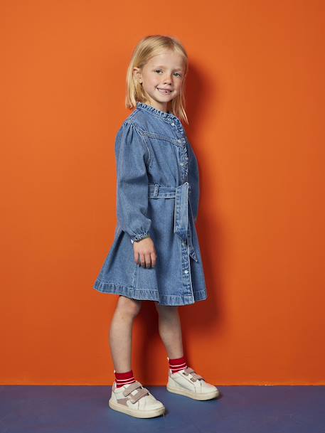 Robe fille en jean bleu moyen 1 - vertbaudet enfant 