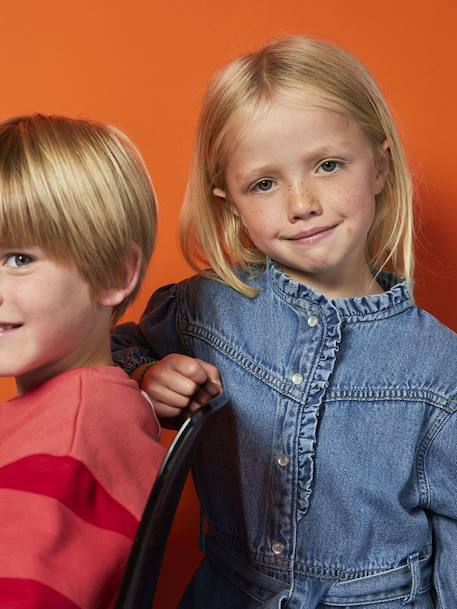 Robe fille en jean bleu moyen 6 - vertbaudet enfant 