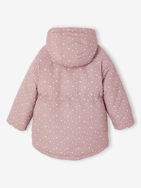 Parka fille à capuche 3 en 1 parka + veste matelassée bois de rose+marine 12 - vertbaudet enfant 