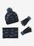 Ensemble garçon bonnet + snood + moufles/gants « Dinos » marine 1 - vertbaudet enfant 