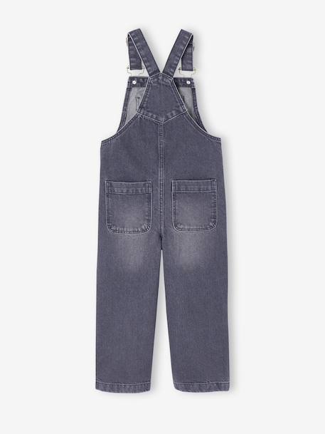 Salopette fille large en denim denim black+denim gris+stone 2 - vertbaudet enfant 