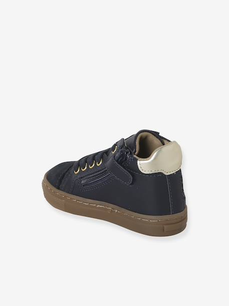 Baskets bébé fille cuir zippées marine 4 - vertbaudet enfant 