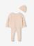 Ensemble naissance 3 pièces en tricot gilet + pantalon + bonnet gris chiné+rose 11 - vertbaudet enfant 