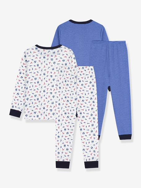 Lot de 2 pyjamas enfant en coton imprimé bleu 3 - vertbaudet enfant 