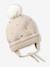 Ensemble bébé bonnet, snood et moufles coeurs beige doré 2 - vertbaudet enfant 