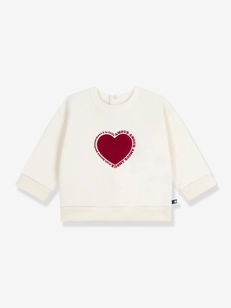 Sweat bébé en molleton motif c½ur écru 3 - vertbaudet enfant 