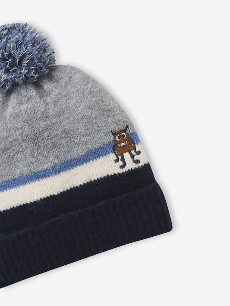 Bonnet Petit monstre garçon gris chiné 2 - vertbaudet enfant 
