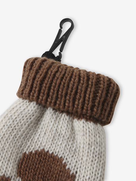 Ensemble Bonnet Péruvien Jacquard Ours Snood et Moufles beige chiné 6 - vertbaudet enfant 