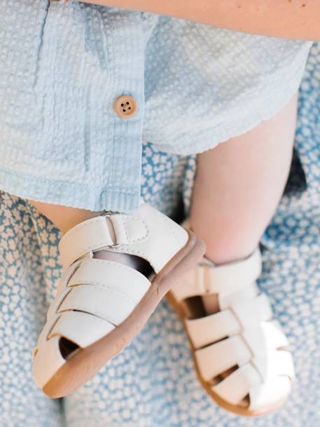 Sandales little gardener enfant en cuir vegan Brown+Dark brown+Green+Navy+Off white 27 - vertbaudet enfant 