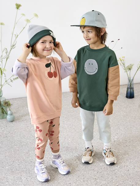 Sweat enfant Smile Little Gang LÄSSIG vert 2 - vertbaudet enfant 
