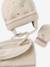 Ensemble bébé bonnet, snood et moufles coeurs beige doré 8 - vertbaudet enfant 