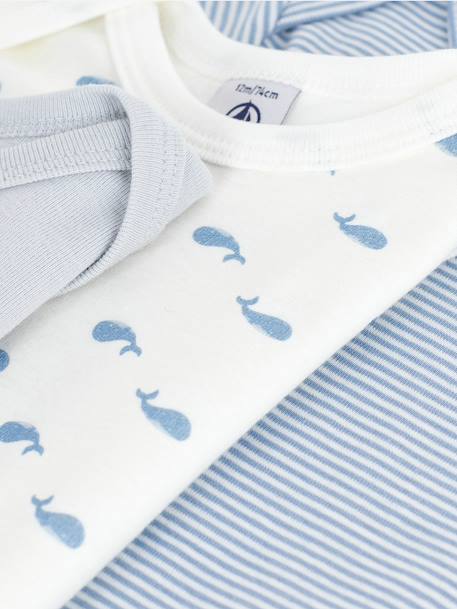 Lot 3 bodies Baleines bébé manches longues blanc 3 - vertbaudet enfant 
