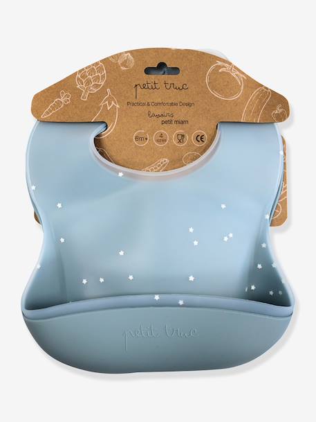Lot de 2 bavoirs Petit miam blanc+bleu 2 - vertbaudet enfant 