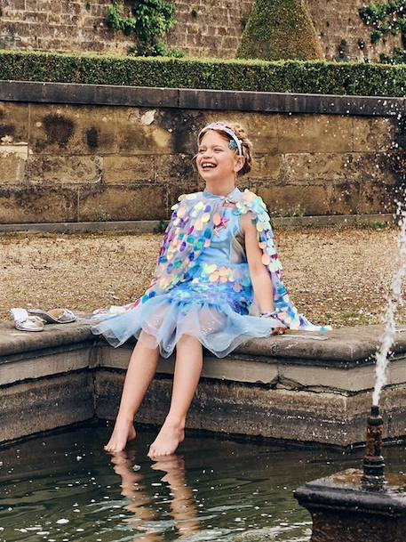 Cape à sequins Loreleï bleu 3 - vertbaudet enfant 