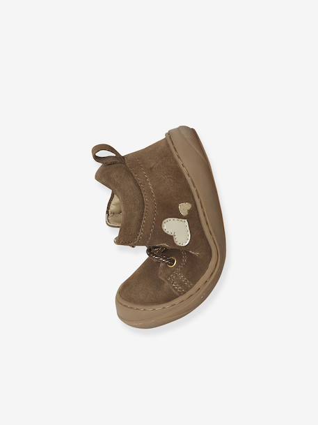 Chaussures premiers pas bébé lacets fuchsia+marron+rose 12 - vertbaudet enfant 