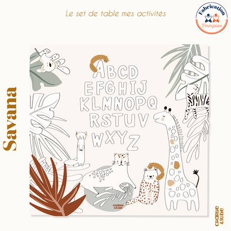 Tapis activités 'coloriage'  alphabet savana Multicolo 1 - vertbaudet enfant 