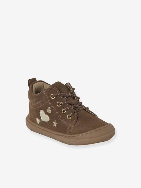 Chaussures premiers pas bébé lacets fuchsia+marron+rose 7 - vertbaudet enfant 